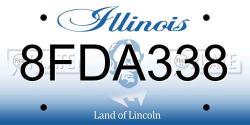 8FDA338 Illinois License Plate