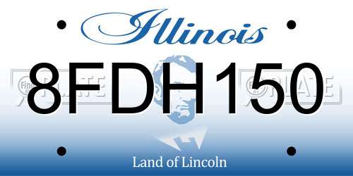 8FDH150 Illinois License Plate