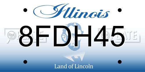 8FDH45 Illinois License Plate