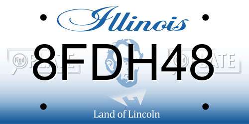 8FDH48 Illinois License Plate