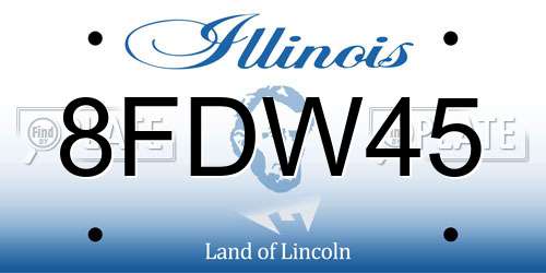 8FDW45 Illinois License Plate