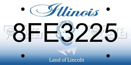 8FE3225 Illinois License Plate