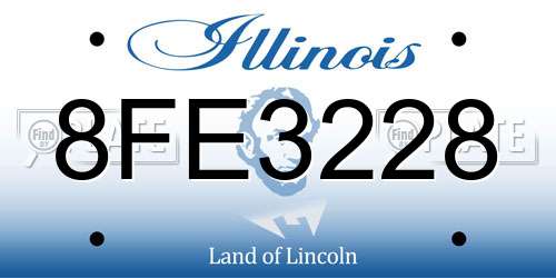 8FE3228 Illinois License Plate