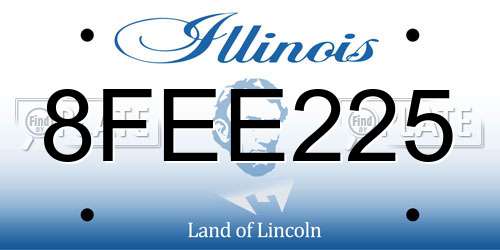 8FEE225 Illinois License Plate