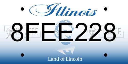 8FEE228 Illinois License Plate