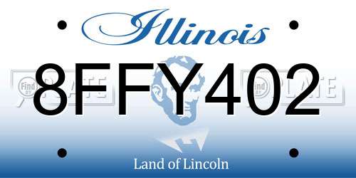 8FFY402 Illinois License Plate