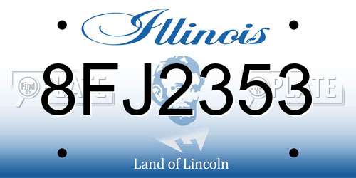 8FJ2353 Illinois License Plate