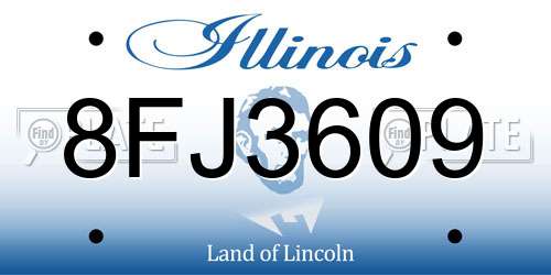 8FJ3609 Illinois License Plate