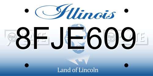 8FJE609 Illinois License Plate