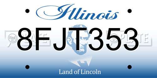 8FJT353 Illinois License Plate
