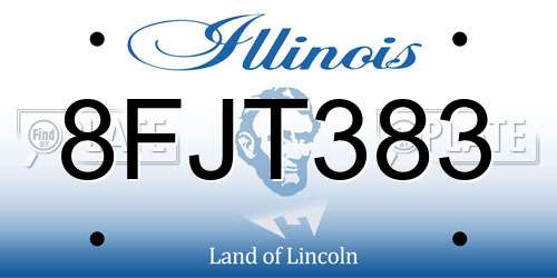 8FJT383 Illinois License Plate