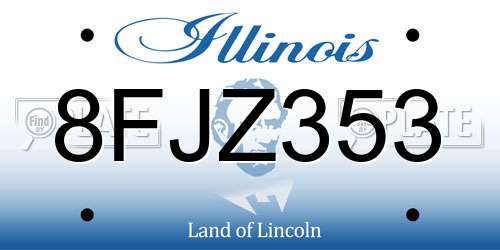 8FJZ353 Illinois License Plate