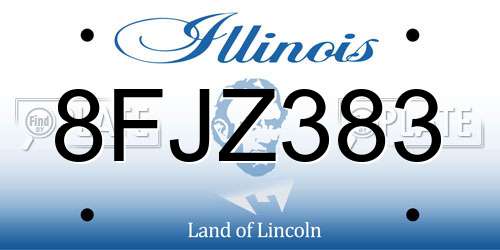8FJZ383 Illinois License Plate