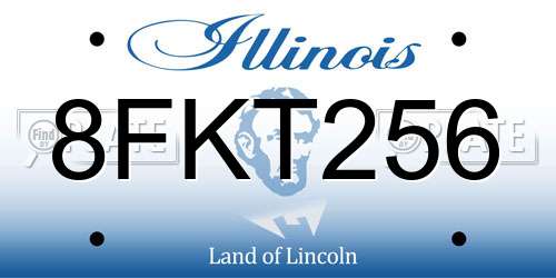 8FKT256 Illinois License Plate