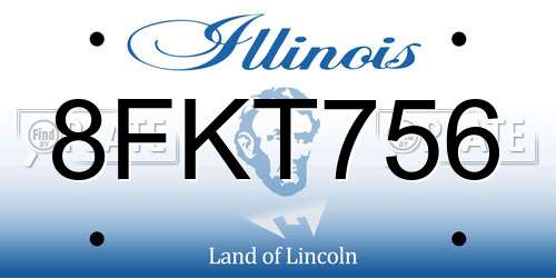 8FKT756 Illinois License Plate