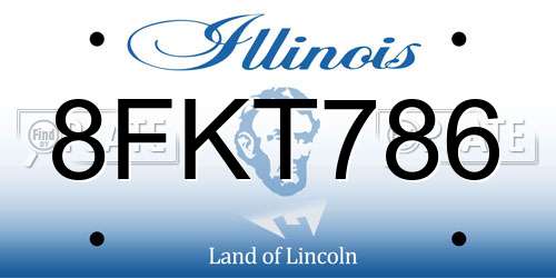 8FKT786 Illinois License Plate