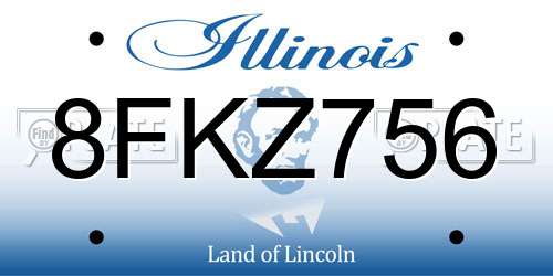 8FKZ756 Illinois License Plate
