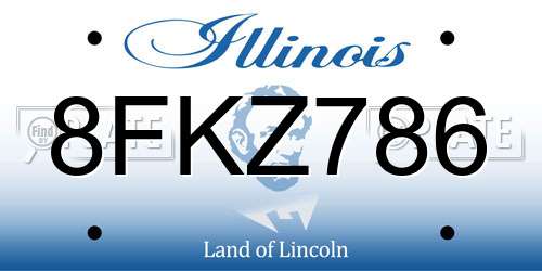 8FKZ786 Illinois License Plate