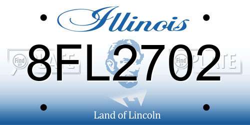 8FL2702 Illinois License Plate