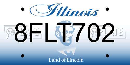 8FLT702 Illinois License Plate