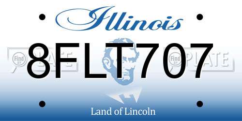 8FLT707 Illinois License Plate