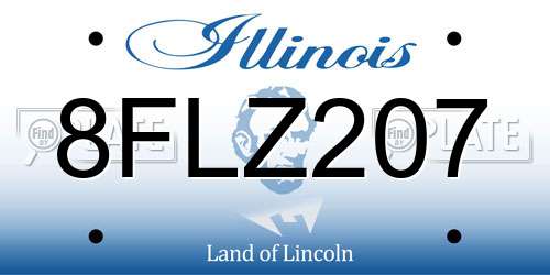 8FLZ207 Illinois License Plate