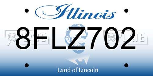 8FLZ702 Illinois License Plate