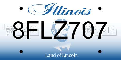 8FLZ707 Illinois License Plate