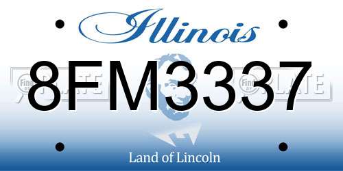 8FM3337 Illinois License Plate