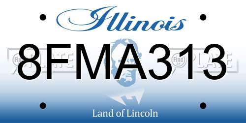 8FMA313 Illinois License Plate