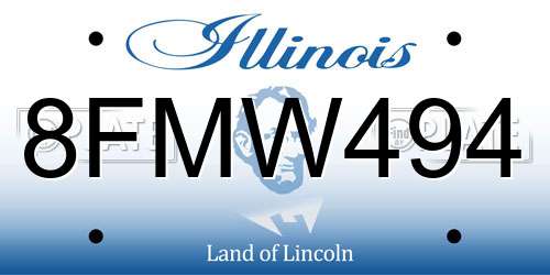 8FMW494 Illinois License Plate