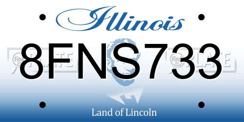 8FNS733 Illinois License Plate