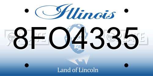 8FO4335 Illinois License Plate