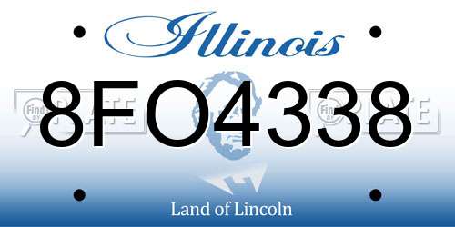 8FO4338 Illinois License Plate
