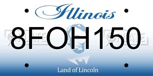 8FOH150 Illinois License Plate
