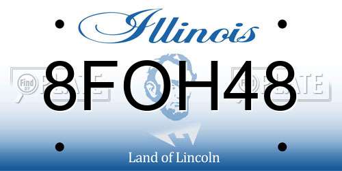 8FOH48 Illinois License Plate
