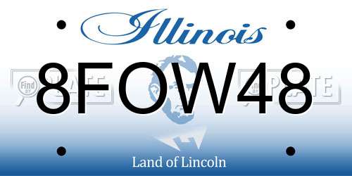 8FOW48 Illinois License Plate