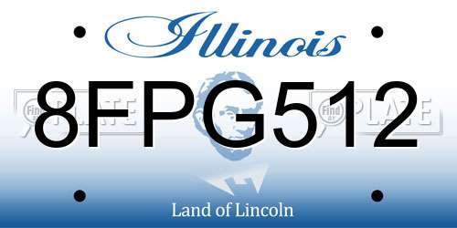 8FPG512 Illinois License Plate