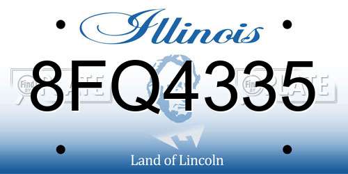 8FQ4335 Illinois License Plate