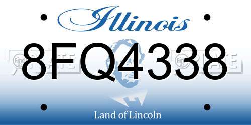 8FQ4338 Illinois License Plate