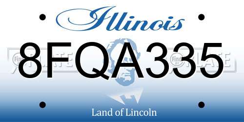 8FQA335 Illinois License Plate
