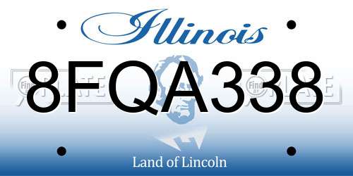 8FQA338 Illinois License Plate