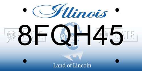 8FQH45 Illinois License Plate