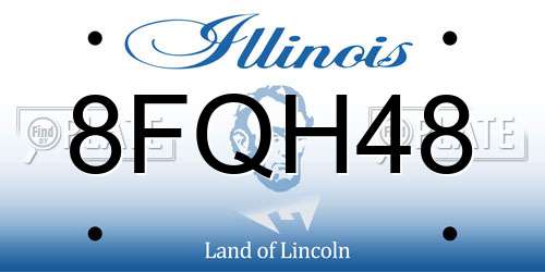 8FQH48 Illinois License Plate