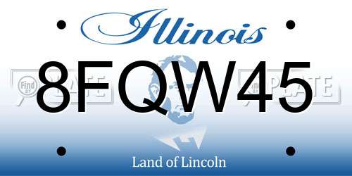 8FQW45 Illinois License Plate