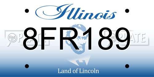 8FR189 Illinois License Plate