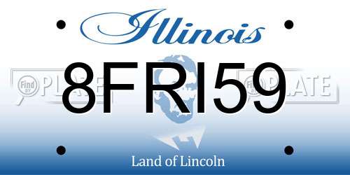 8FRI59 Illinois License Plate