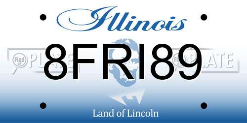 8FRI89 Illinois License Plate