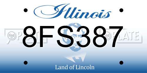 8FS387 Illinois License Plate