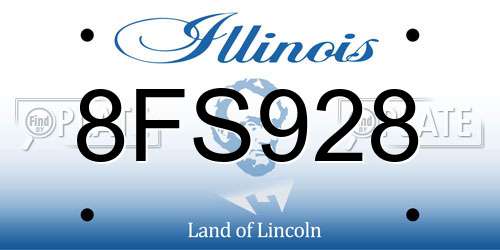 8FS928 Illinois License Plate